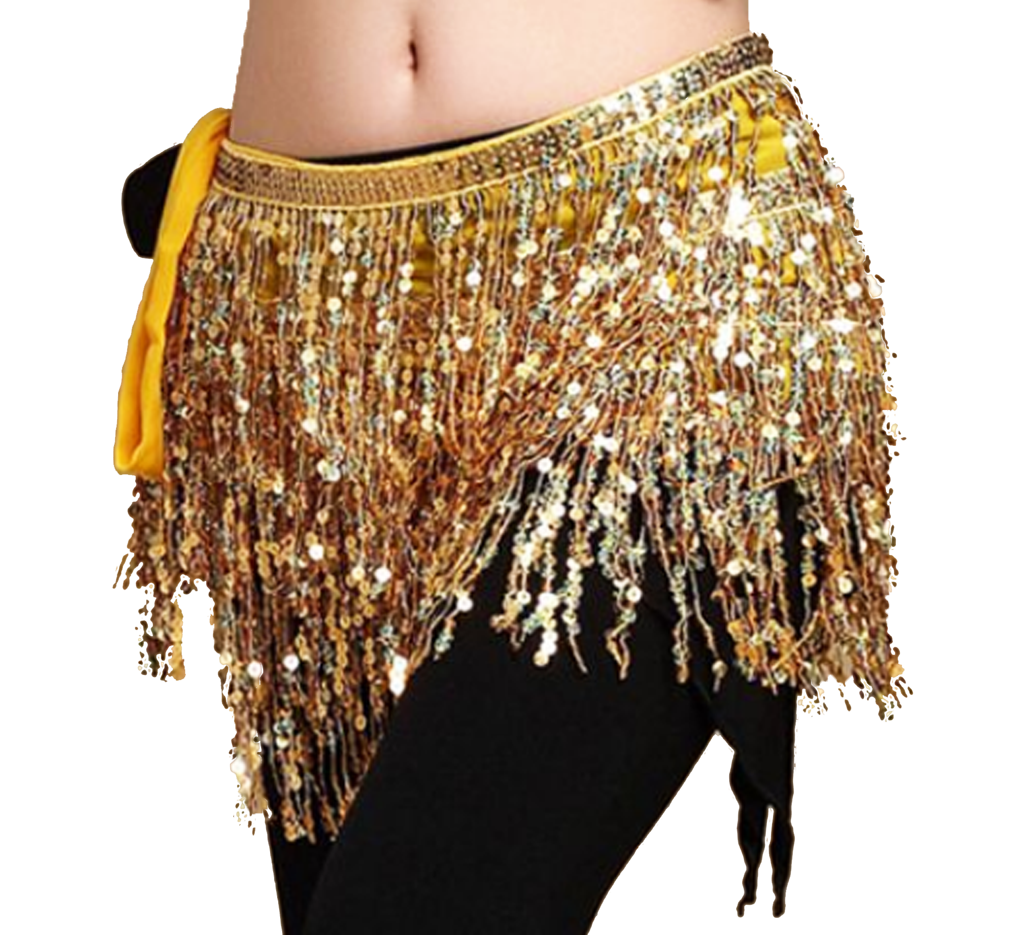 Belly Dance Hip Scarf Little Sequins gold