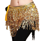 Belly Dance Hip Scarf Little Sequins gold