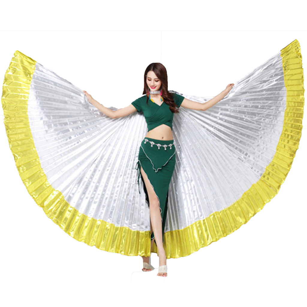 belly-dance-wings-with-stick-silver-gold