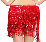 Belly Dance Hip Scarf Little Sequins red