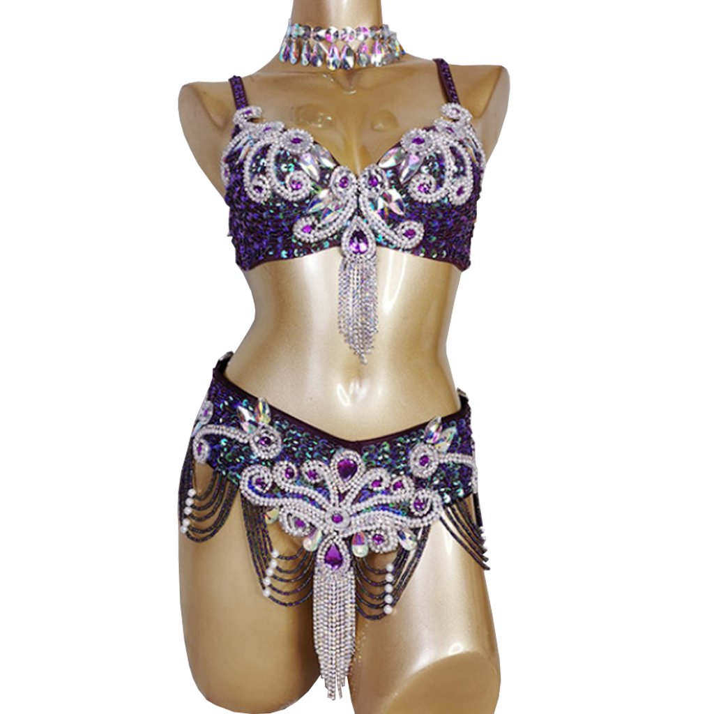 Belly dancing costume Butterfly for women Bra+belt 2 pieces