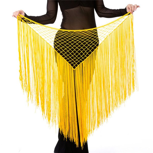 Belly Dance Stretchy Long Tassel Triangle Crochet Belt