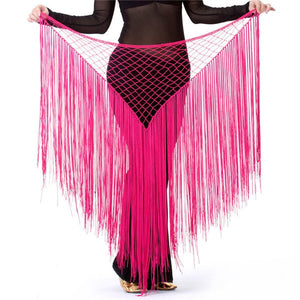 Belly Dance Stretchy Long Tassel Triangle Crochet Belt