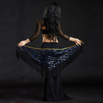 Belly Dance Hip Scarf Sequin dancewear for women black