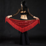 Belly Dance Hip Scarf Sequin dancewear for women red