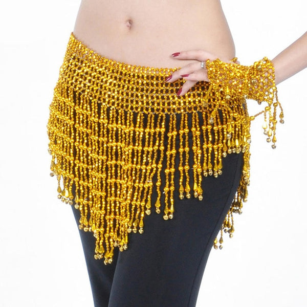 Generic Belly Dance Hip Scarf Sequin Dance Belt Tassel Coins Fancy Dress  Gold @ Best Price Online